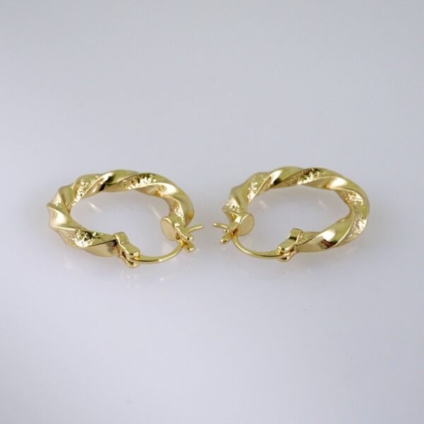 Woman Earrings / Aretes Dama/  Plain/  14k Real Color//E1157