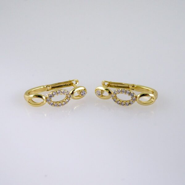 Woman Earrings / Aretes Dama/  Zircon Stone/  14k Real Color// E1158