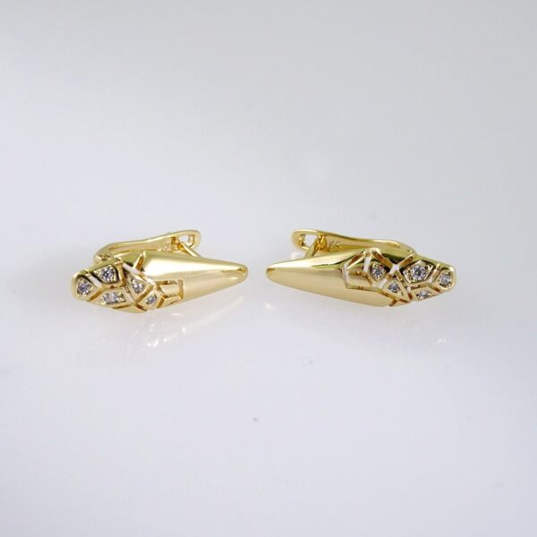 Woman Earrings / Aretes Dama/  Zircon Stone/  14k Real Color// E1159