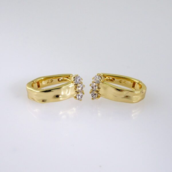 Woman Earrings / Aretes Dama/  Zircon Stone/  14k Real Color// E1160