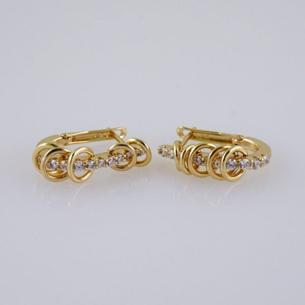 Woman Earrings / Aretes Dama/  Zircon Stone/  14k Real Color// E1161