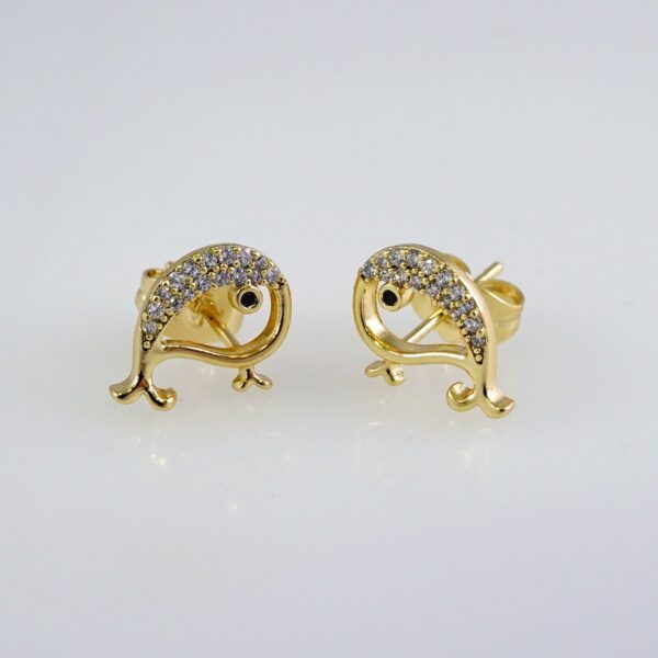 Woman Earrings / Aretes Dama/  Zircon Stone/  14k Real Color// E1165
