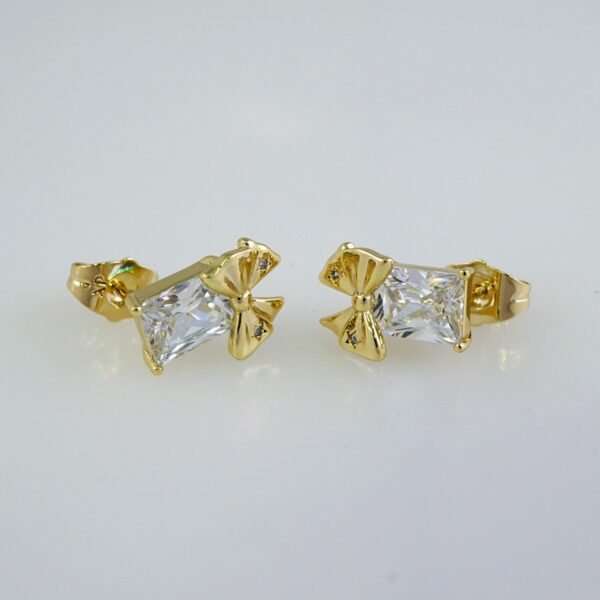 Woman Earrings / Aretes Dama/  Zircon Stone/  14k Real Color// E1168