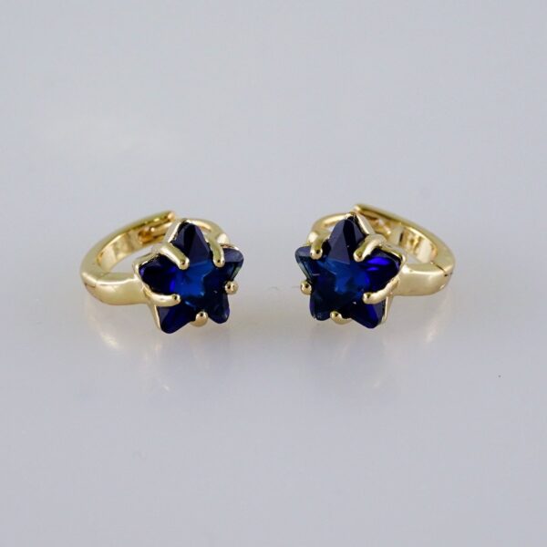 Woman Earrings / Aretes Dama/  Zircon Stone/  14k Real Color// E1175