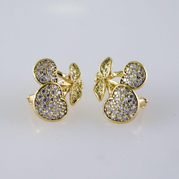 Woman Earrings / Aretes Dama/  Zircon Stone/  14k Real Color// E1178