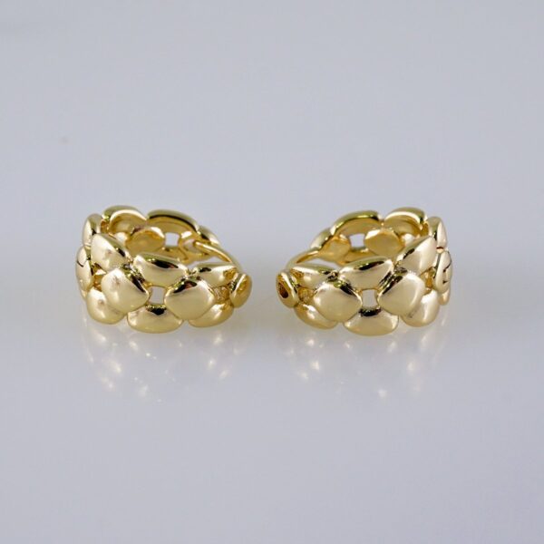 Woman Earrings / Aretes Dama/  Plain/  14k Real Color// E1180