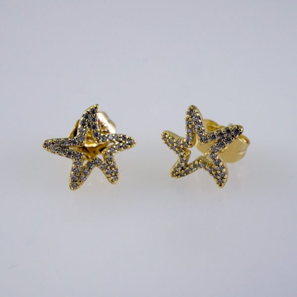 Woman Earrings / Aretes Dama/  Zircon Stone/  14k Real Color// E1185