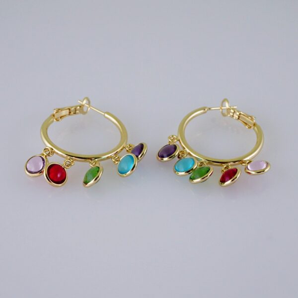 Woman Earrings / Aretes Dama/  Zircon Stone/  14k Real Color// E1199