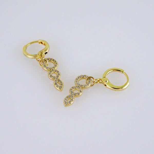 Woman Earrings / Aretes Dama/  Zircon Stone/  14k Real Color// E1208