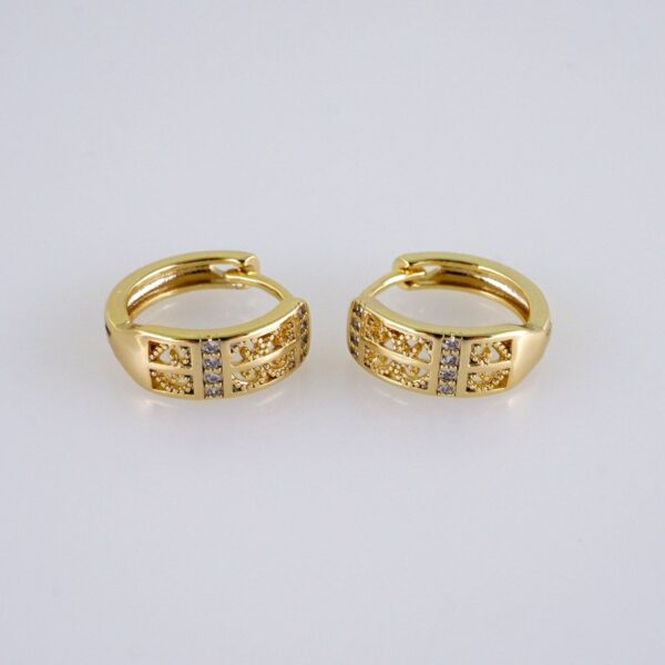 Woman Earrings / Aretes Dama/  Zircon Stone/  14k Real Color// E1209