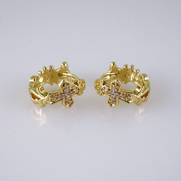 Women Earrings/ Aretes Dama/  Zircon Stone/  14k Real Color// E1214