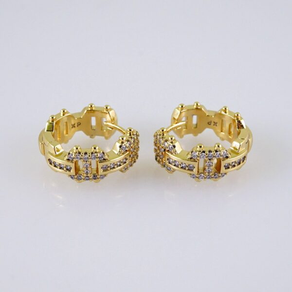 Women Earrings/ Aretes Dama/  Zircon Stone/  14k Real Color// E1226