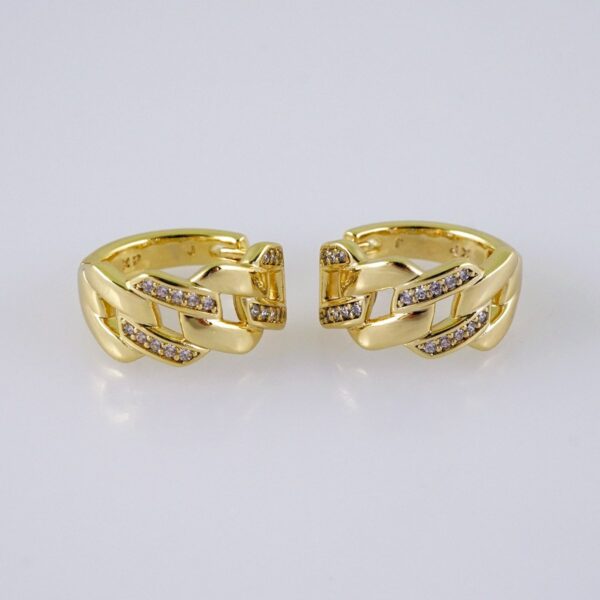 Women Earrings/ Aretes Dama/  Zircon Stone/  14k Real Color// E1227