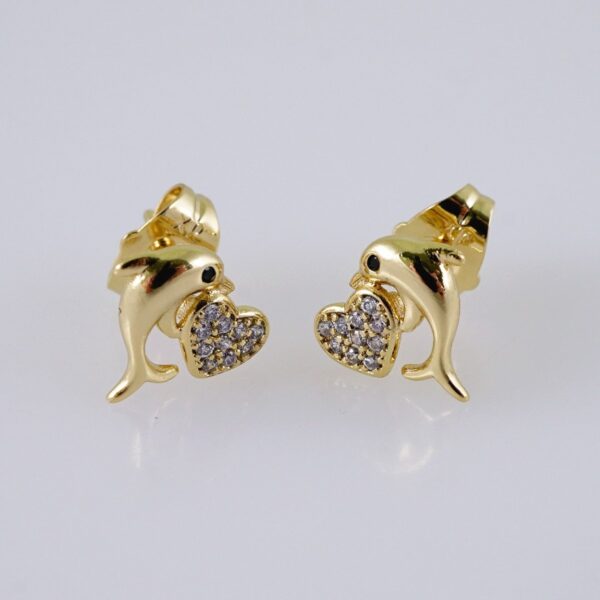 Women Earrings/ Aretes Dama/  Zircon Stone/  14k Real Color// E1231