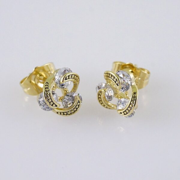 Women Earrings/ Aretes Dama/  Zircon Stone/  14k Real Color// E1233