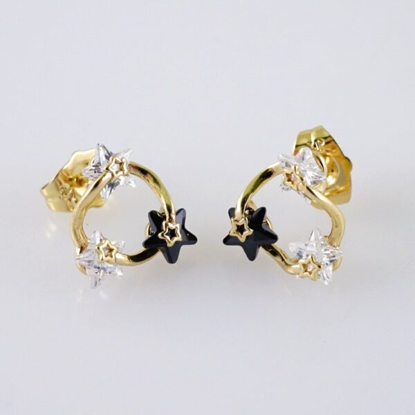 Women Earrings/ Aretes Dama/  Zircon Stone/  14k Real Color// E1235