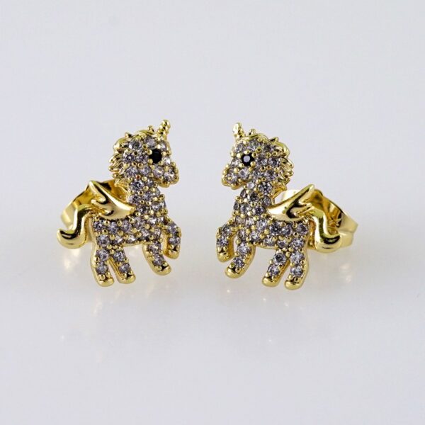 Women Earrings/ Aretes Dama/  Zircon Stone/  14k Real Color// E1253