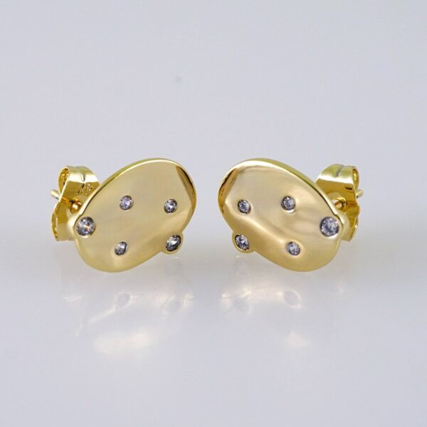 Women Earrings/ Aretes Dama/  Zircon Stone/  14k Real Color// E1254