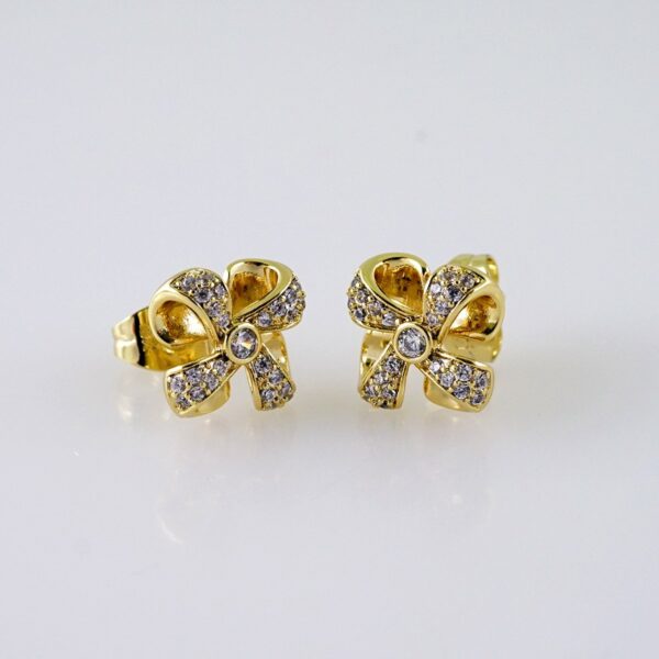 Women Earrings/ Aretes Dama/  Zircon Stone/  14k Real Color// E1255