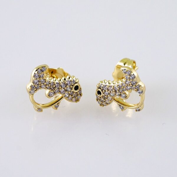 Women Earrings/ Aretes Dama/  Zircon Stone/  14k Real Color// E1256