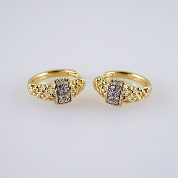 Women Earrings/ Aretes Dama/  Zircon Stone/  14k Real Color// E1260