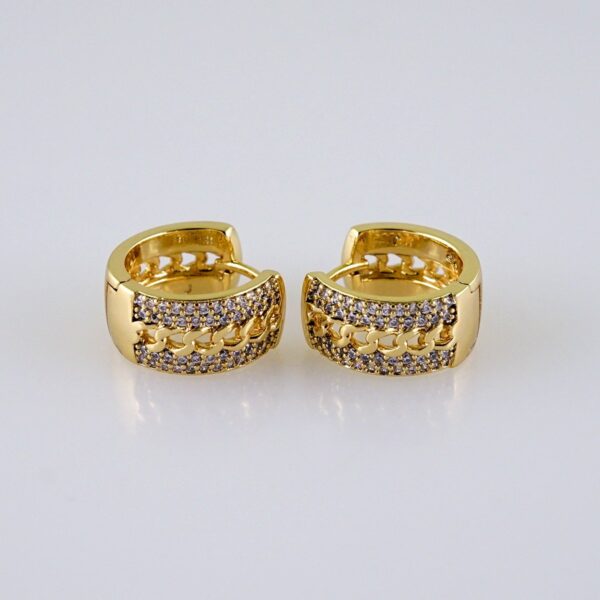 Women Earrings/ Aretes Dama/  Zircon Stone/  14k Real Color// E1261