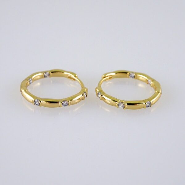 Women Earrings/ Aretes Dama/  Zircon Stone/  14k Real Color// E1262