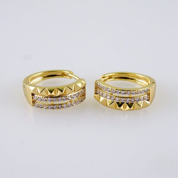 Women Earrings/ Aretes Dama/  Zircon Stone/  14k Real Color// E1263