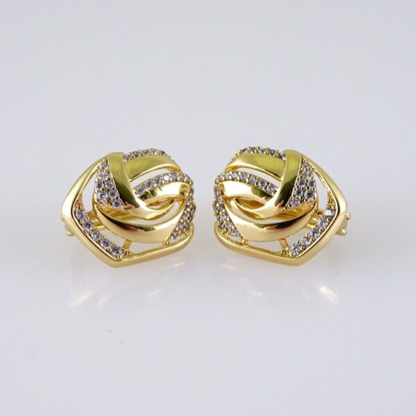 Women Earrings/ Aretes Dama/  Zircon Stone/  14k Real Color// E1268
