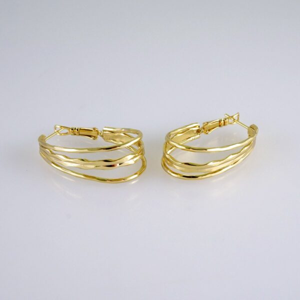 Women Earrings/ Aretes Dama/ Plain/  14k Real Color// E1282