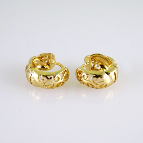 Women Earrings/ Aretes Dama/  Plain/  14k Real Color// E1284