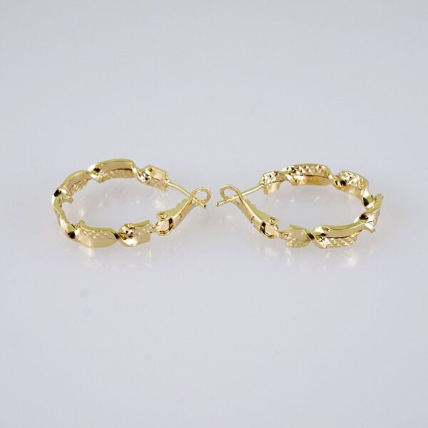 Women Earrings/ Aretes Dama/Plain/14k Real Color// E1286