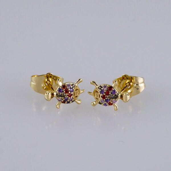 Women Earrings/ Aretes Dama/  Zircon Stone/  14k Real Color// E1287