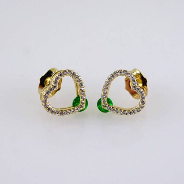 Women Earrings/ Aretes Dama/  Zircon Stone/  14k Real Color// E1292