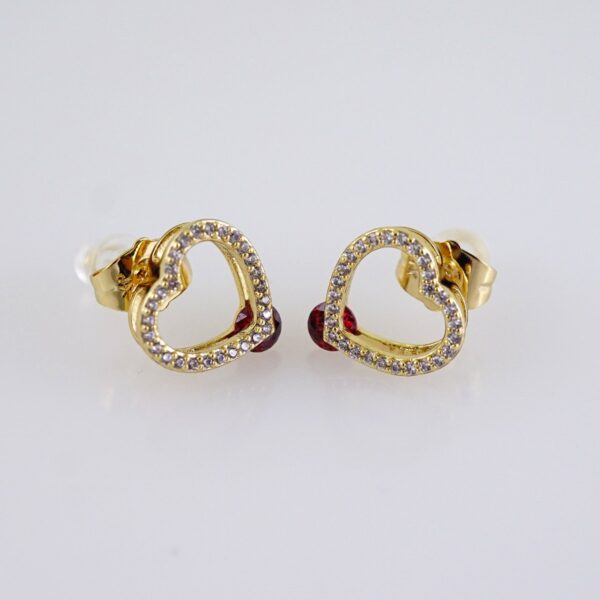 Women Earrings/ Aretes Dama/  Zircon Stone/  14k Real Color// E1294