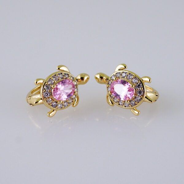 Women Earrings/ Aretes Dama/  Zircon Stone/  14k Real Color// E1303