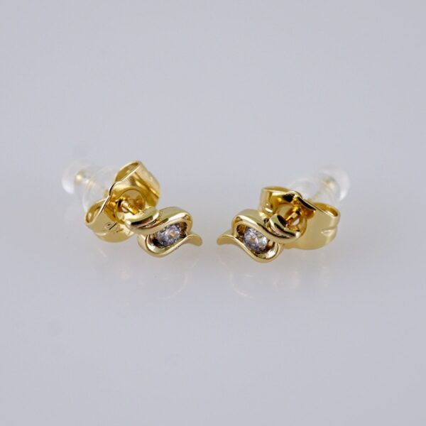 Women Earrings/ Aretes Dama/  Zircon Stone/  14k Real Color// E1306