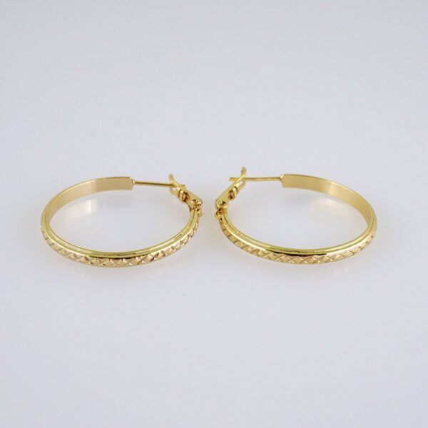 Women Earrings/ Aretes Dama/  Plain/  14k Real Color// E1309