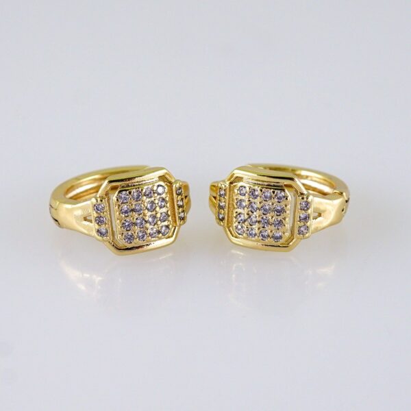 Women Earrings/ Aretes Dama/  Zircon Stone/  14k Real Color// E1326