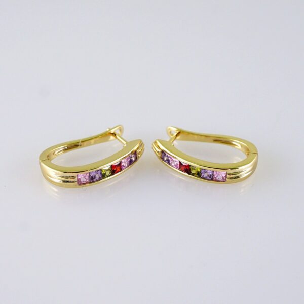 Women Earrings/ Aretes Dama/  Zircon Stone/  14k Real Color// E1334