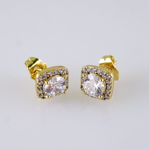 Women Earrings/ Aretes Dama/  Zircon Stone/  14k Real Color// E1339