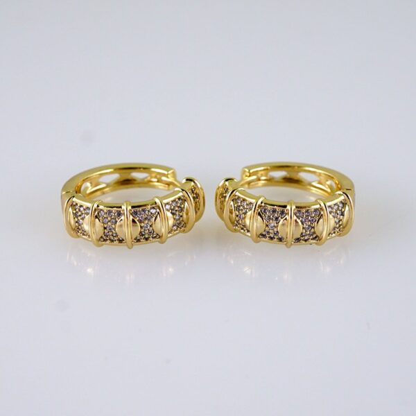Women Earrings/ Aretes Dama/  Zircon Stone/  14k Real Color// E1346