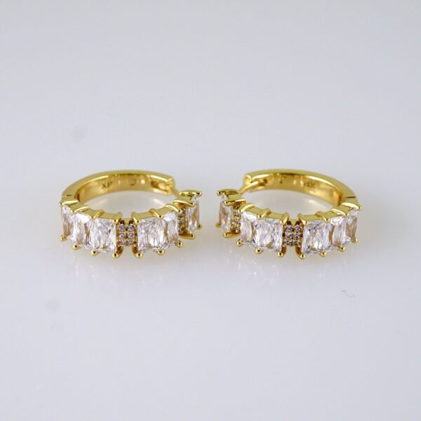 Women Earrings/ Aretes Dama/  Zircon Stone/  14k Real Color// E1347