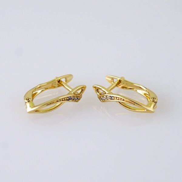 Women Earrings/ Aretes Dama/  Zircon Stone/  14k Real Color// E1355