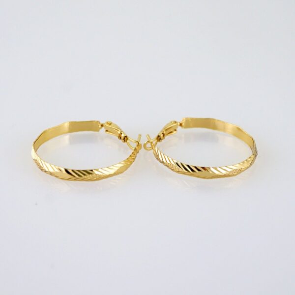 Women Earrings/ Aretes Dama/ Plain/ 14k Real Color// E1361