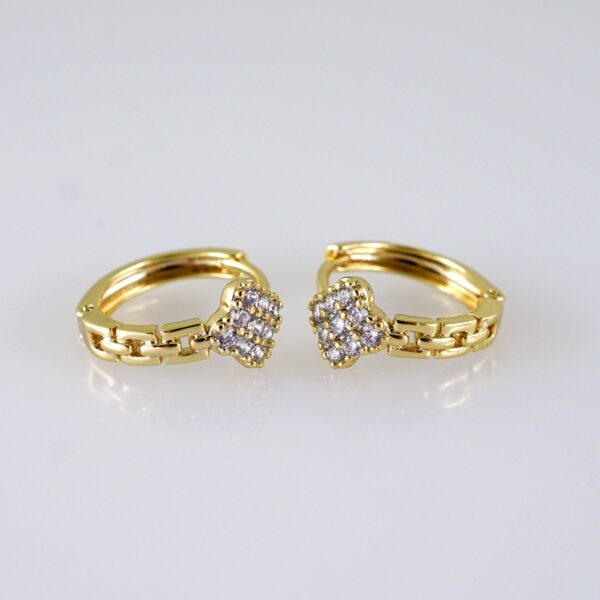 Women Earrings/ Aretes Dama/ Zircon Stone/ 14k Real Color// E1379