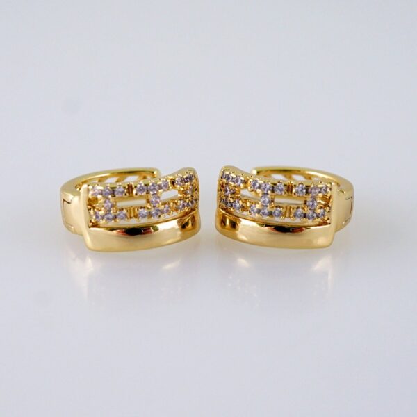 Women Earrings/ Aretes Dama/Zircon Stone/14k Real Color// E1383