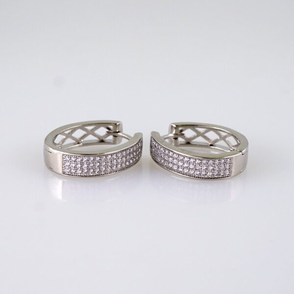 Women Earrings/ Aretes Dama/ Zircon Stone/ Silver Color// E1400