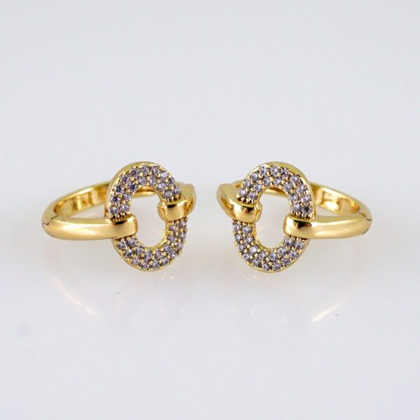 Women Earrings/ Aretes Dama/ Zircon Stone/ 14k Real Color// E1413