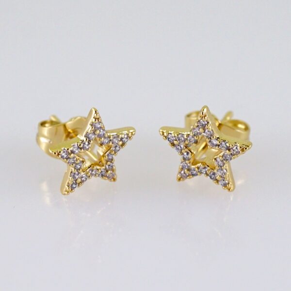 Women Earrings/ Aretes Dama/ Zircon Stone/ 14k Real Color// E1418